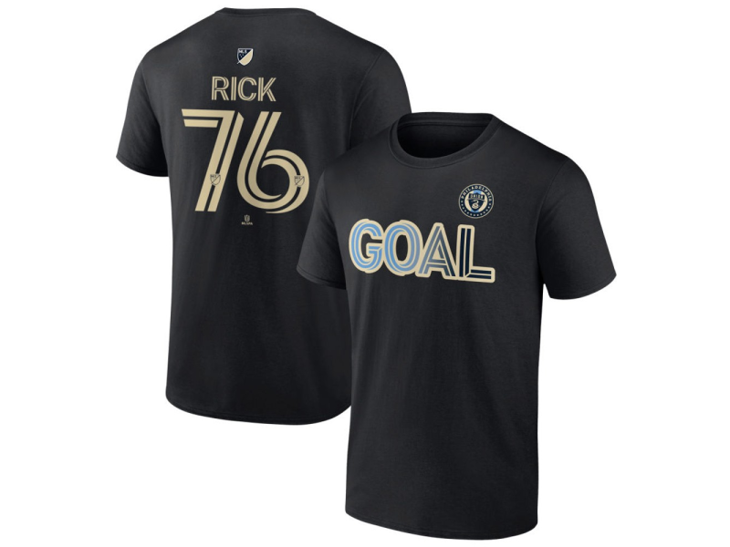 Men's Philadelphia Union Goal #76 Andrew Rick T-Shirt - Black