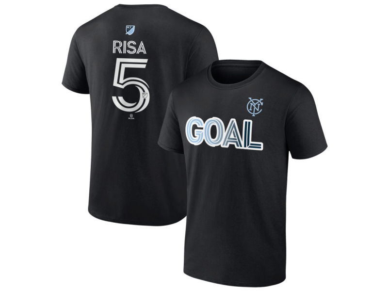 Men's New York City FC Goal #5 Birk Risa T-Shirt - Black