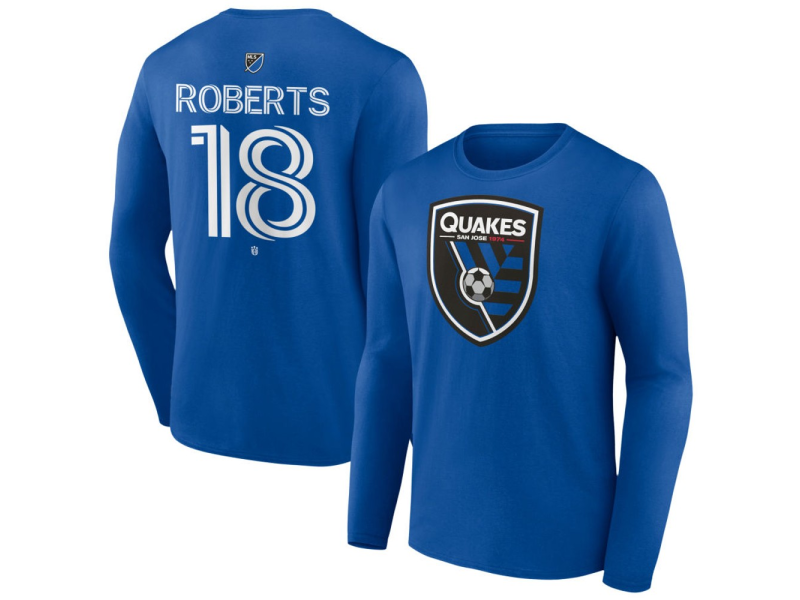Youth San Jose Earthquakes #18 Reid Roberts Team Authentic Long Sleeve T-Shirt - Royal