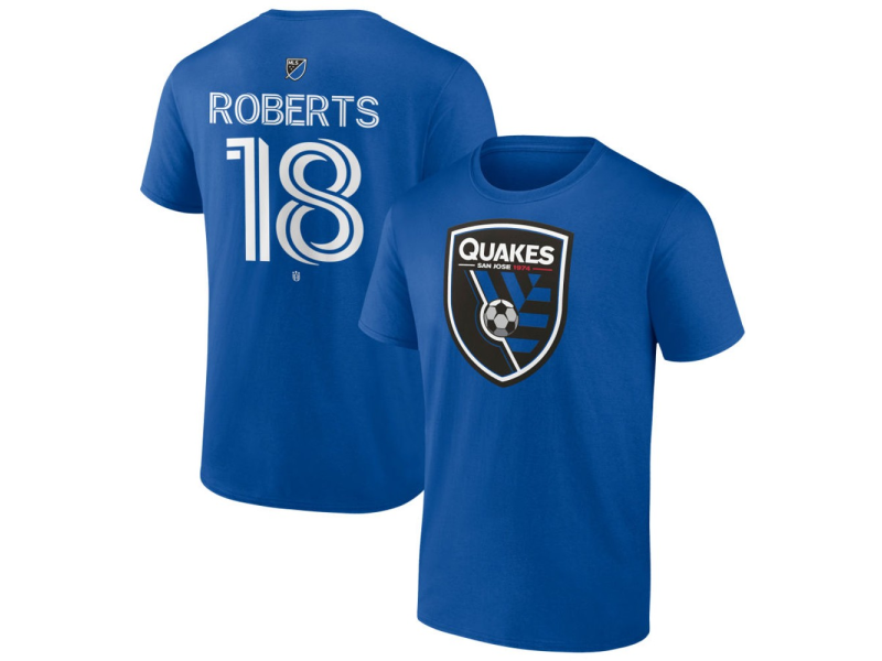 Men's San Jose Earthquakes #18 Reid Roberts Team Authentic T-Shirt - Royal