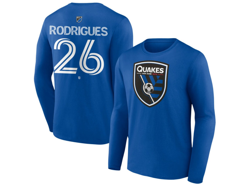 Men's San Jose Earthquakes #26 Antonio Rodrigues Team Authentic Long Sleeve T-Shirt - Royal