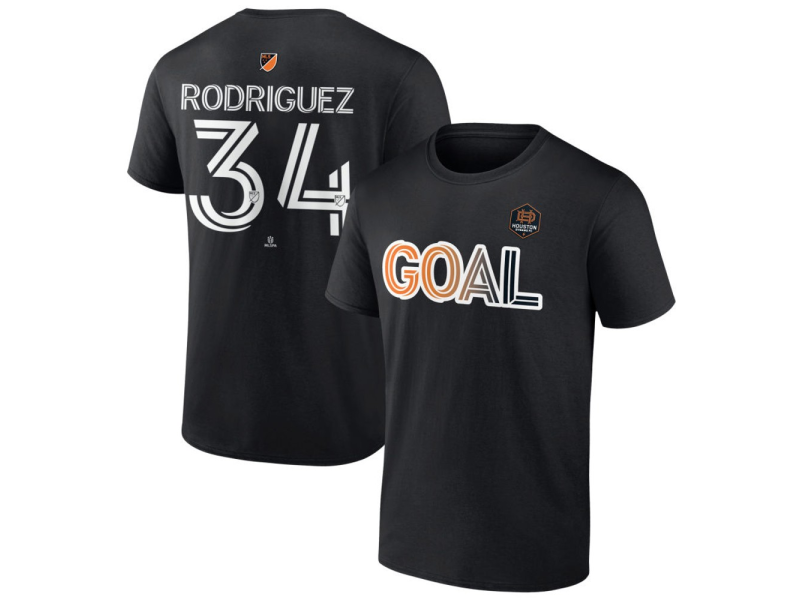 Men's Houston Dynamo FC Goal #34 Sebastian Rodriguez T-Shirt - Black
