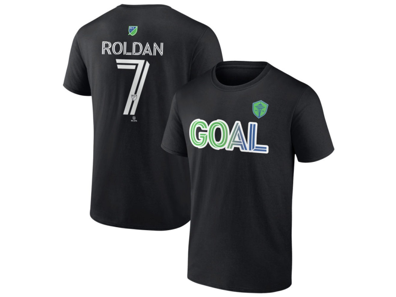 Men's Seattle Sounders FC Goal #7 Cristian Roldan T-Shirt - Black