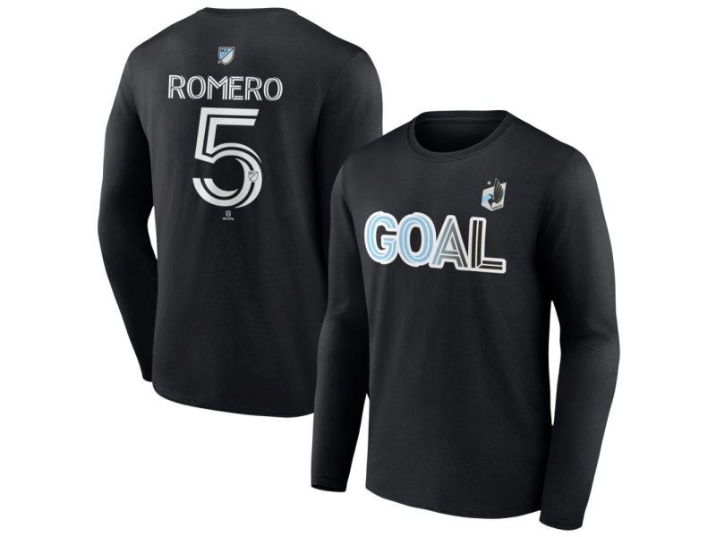Men's Minnesota United FC Goal #5 Nicolas Romero Long Sleeve T-Shirt - Black