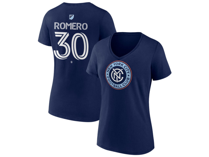 Women's New York City FC #30 Tomas Romero Team Authentic V-Neck T-Shirt - Navy