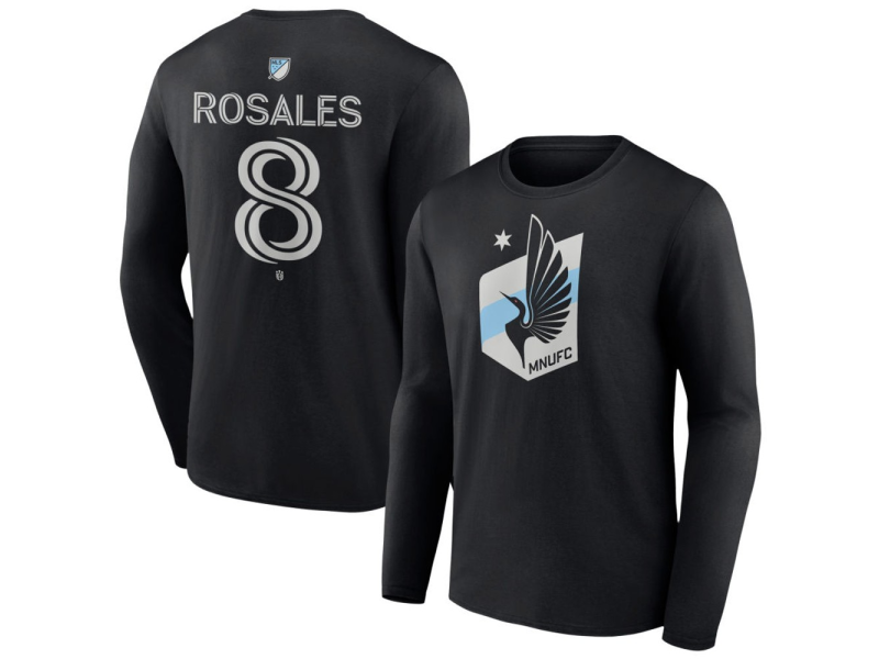Youth Minnesota United FC #8 Joseph Rosales Team Authentic Long Sleeve T-Shirt - Black