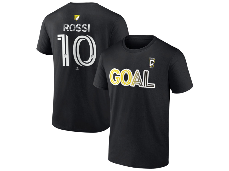 Men's Columbus Crew Goal #10 Diego Rossi T-Shirt - Black