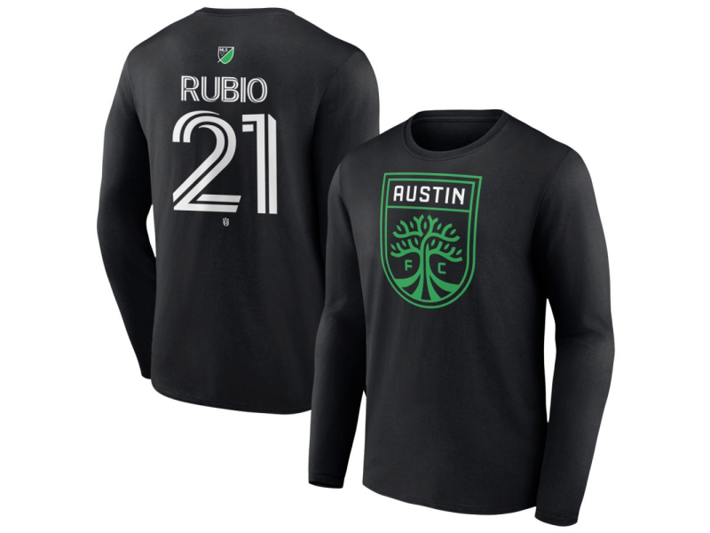 Men's Austin FC #21 Diego Rubio Team Authentic Long Sleeve T-Shirt - Black