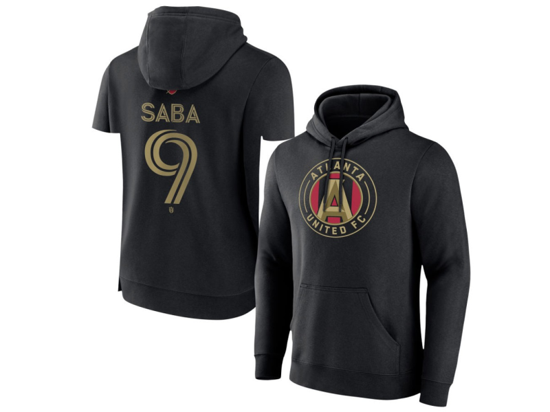 Men's Atlanta United FC #9 Saba Team Authentic Pullover Hoodie - Black