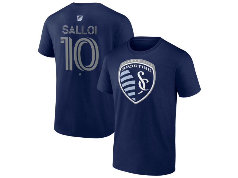 Men's Sporting Kansas City #10 Daniel Salloi Team Authentic T-Shirt - Navy