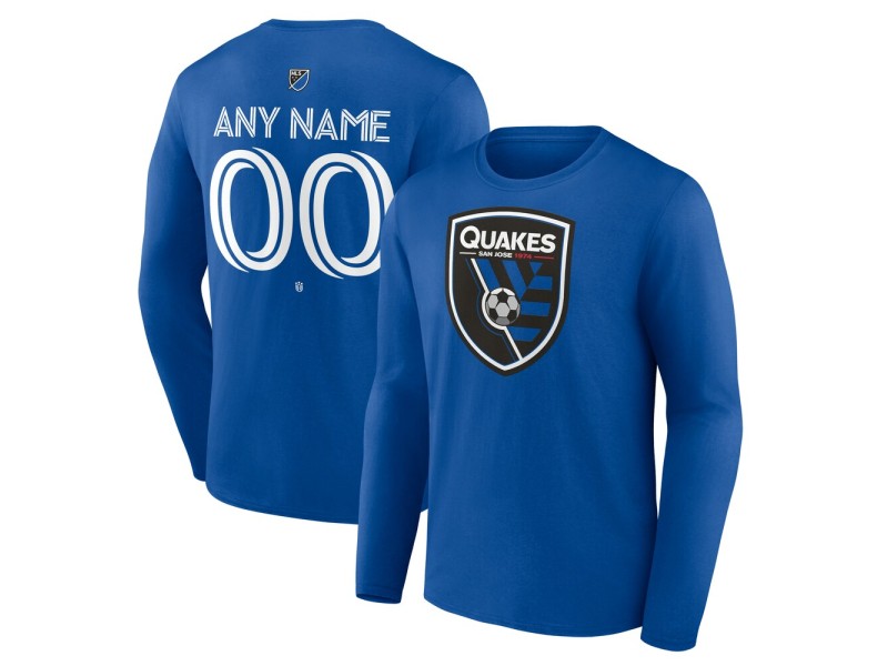 Men's San Jose Earthquakes Custom Team Authentic Long Sleeve T-Shirt - Royal