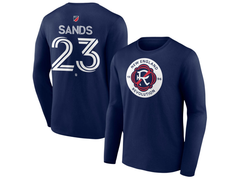 Youth New England Revolution #23 Will Sands Team Authentic Long Sleeve T-Shirt - Navy