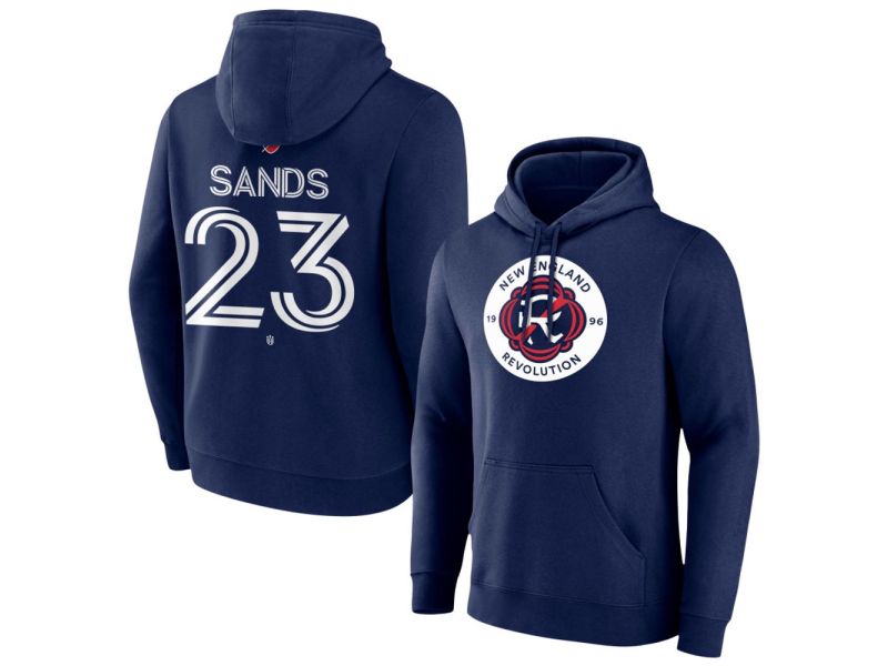 Men's New England Revolution #23 Will Sands Team Authentic Pullover Hoodie - Navy