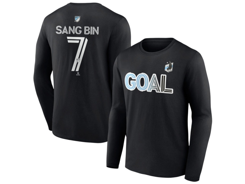 Men's Minnesota United FC Goal #7 Sang Bin Long Sleeve T-Shirt - Black