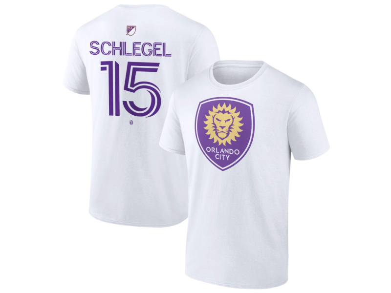 Men's Orlando City SC Authentic Stack #15 Rodrigo Schlegel T-Shirt - White