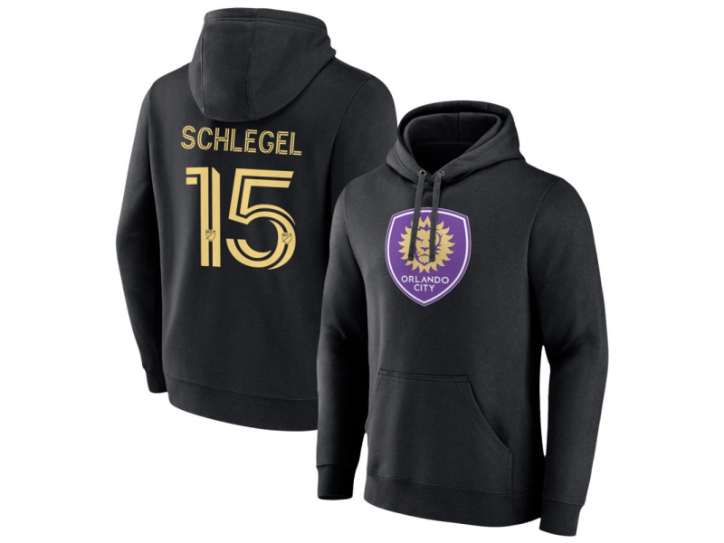 Men's Orlando City SC #15 Rodrigo Schlegel Pullover Hoodie - Black