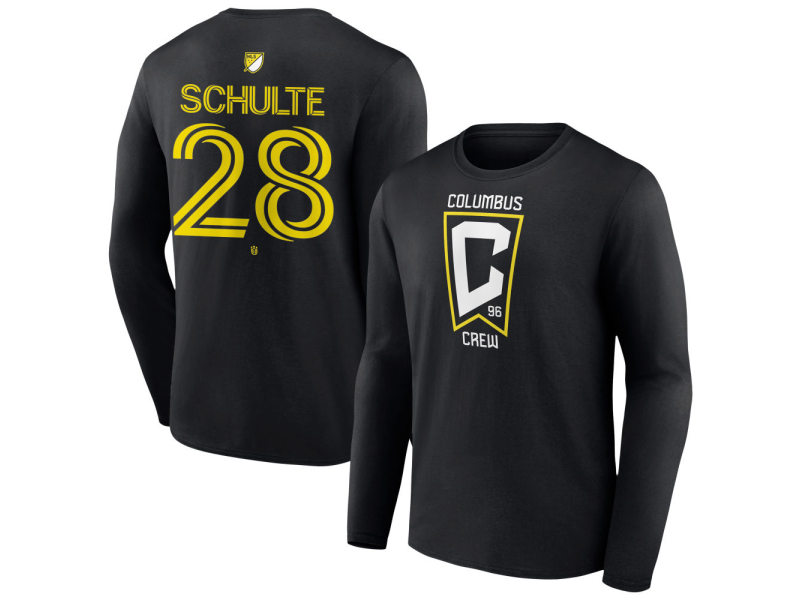 Men's Columbus Crew #28 Patrick Schulte Team Authentic Long Sleeve T-Shirt - Black