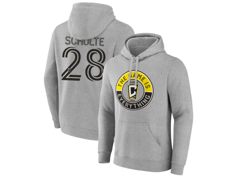 Men's Columbus Crew The Game Is Everything #28 Patrick Schulte Pullover Hoodie - Gray