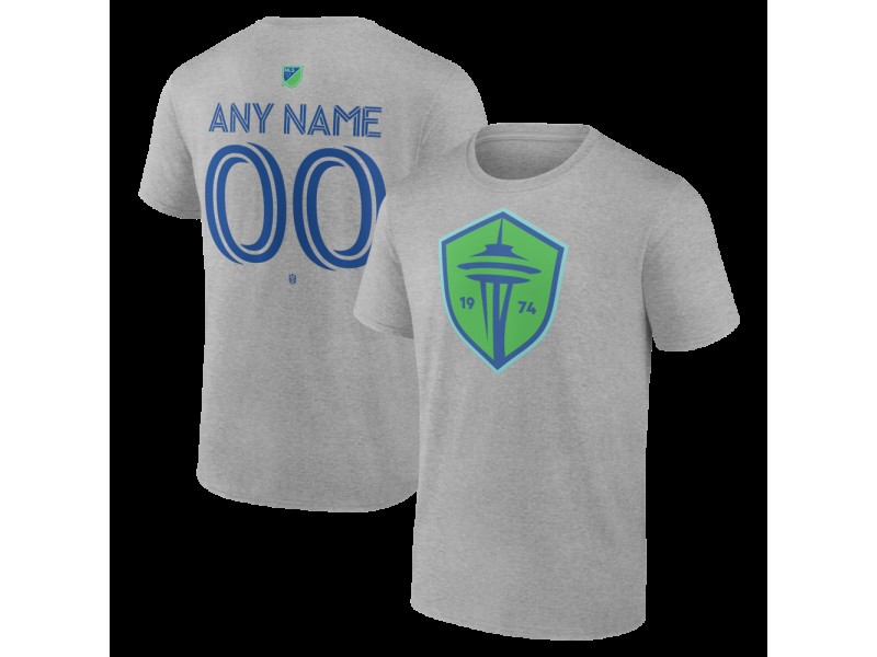 Youth Seattle Sounders FC Authentic Stack Custom T-Shirt - Gray