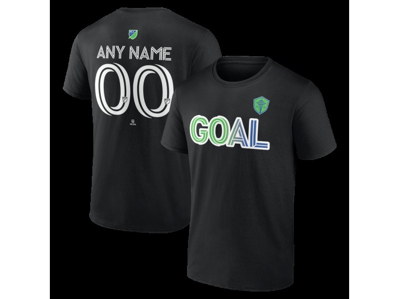 Men's Seattle Sounders FC Goal Custom T-Shirt - Black