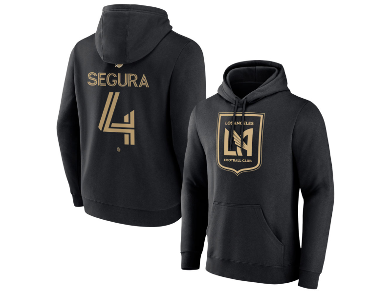 Men's LAFC #4 Eddie Segura Team Authentic Pullover Hoodie - Black