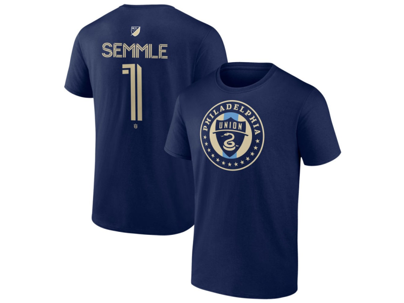 Men's Philadelphia Union #1 Oliver Semmle Team Authentic T-Shirt - Navy