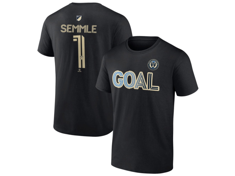 Men's Philadelphia Union Goal #1 Oliver Semmle T-Shirt - Black