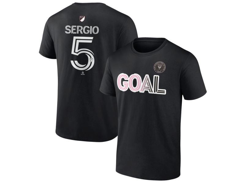 Men's Inter Miami CF Goal #5 Sergio T-Shirt - Black