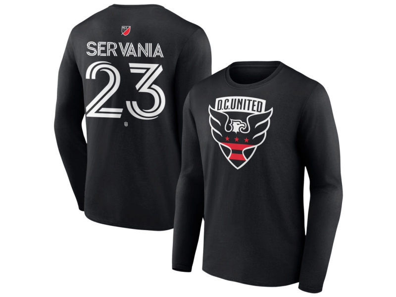 Men's D.C. United #23 Brandon Servania Team Authentic Long Sleeve T-Shirt - Black