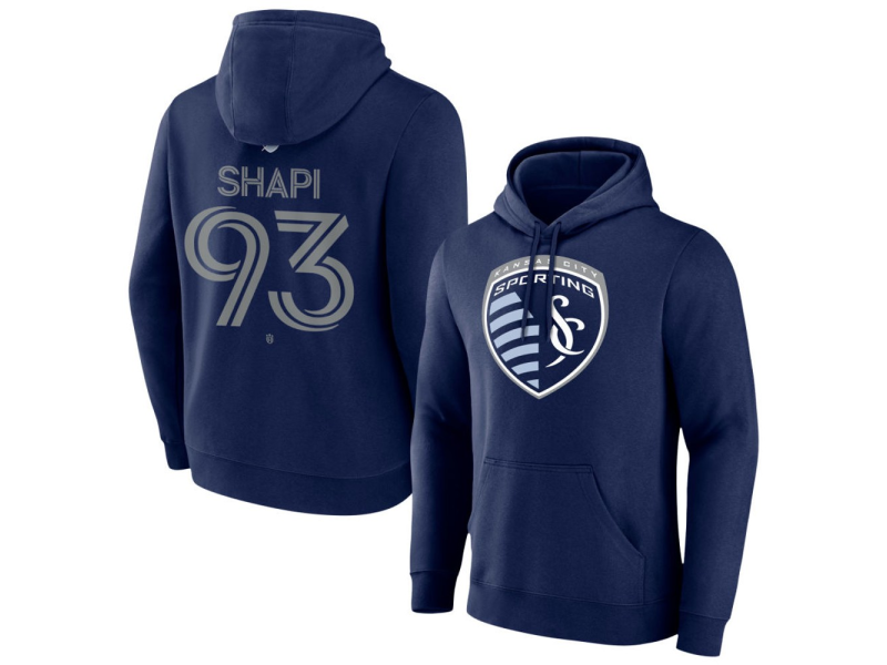 Men's Sporting Kansas City #93 Shapi Suleymanov Team Authentic Pullover Hoodie - Navy