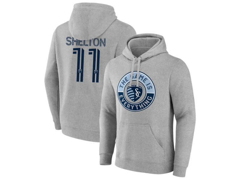Men's Sporting Kansas City The Game Is Everything #11 Khiry Shelton Pullover Hoodie - Gray