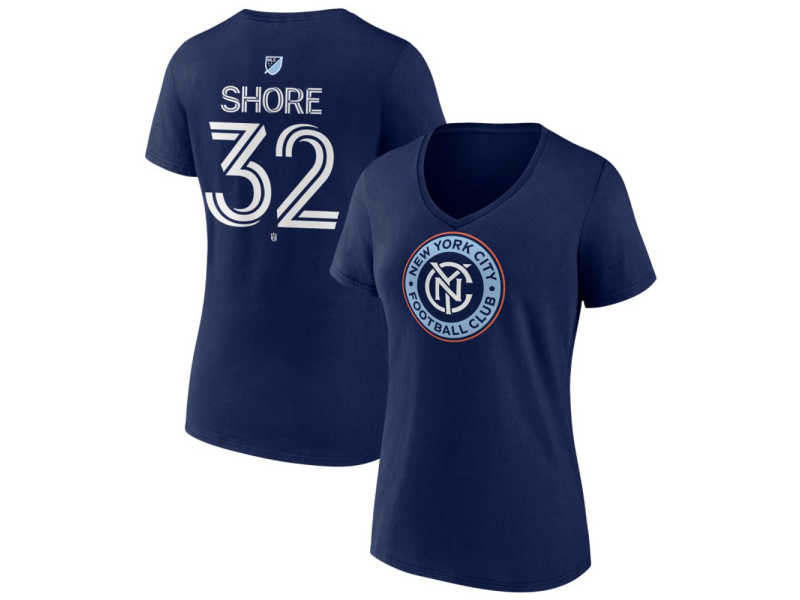 Women's New York City FC #32 Jonny Shore Team Authentic V-Neck T-Shirt - Navy