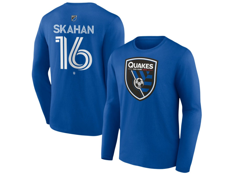 Youth San Jose Earthquakes #16 Jack Skahan Team Authentic Long Sleeve T-Shirt - Royal
