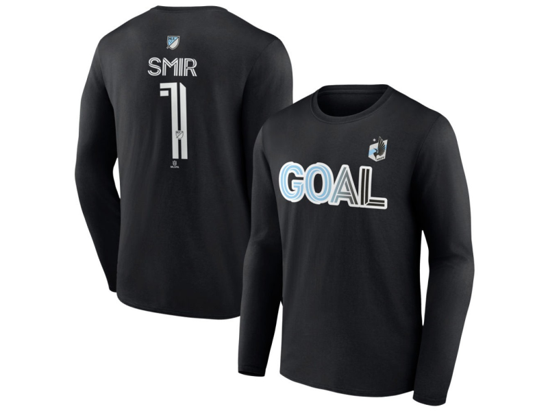 Men's Minnesota United FC Goal #1 Alec Smir Long Sleeve T-Shirt - Black