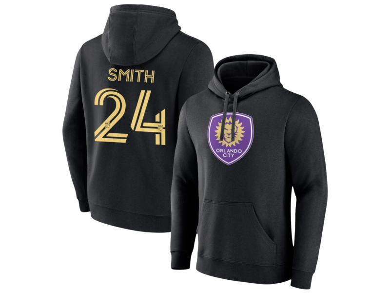 Men's Orlando City SC #24 Kyle Smith Pullover Hoodie - Black