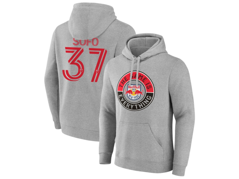 Men's New York Red Bulls The Game Is Everything #37 Mohammed Sofo Pullover Hoodie - Gray