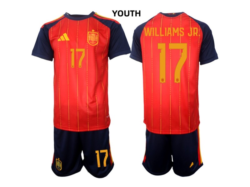 Youth WILLIAMS JR. Spain 2026 World Cup Home Fan Jersey - Red