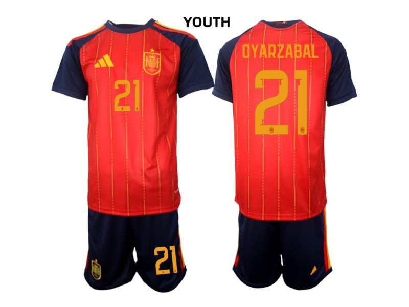 Youth OYARZABAL Spain 2026 World Cup Home Fan Jersey - Red