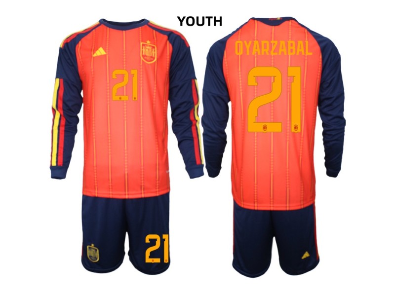 Youth OYARZABAL Spain 2026 World Cup Home Fan Jersey - Red