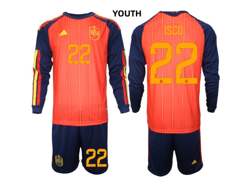 Youth ISCO Spain 2026 World Cup Home Fan Jersey - Red