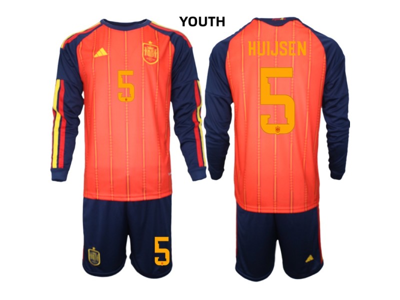 Youth HUIJSEN Spain 2026 World Cup Home Fan Jersey - Red