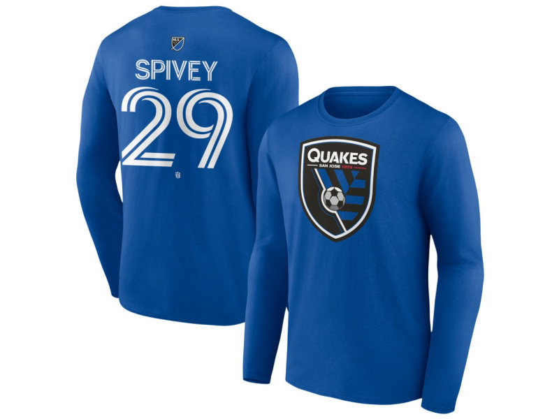 Men's San Jose Earthquakes #29 Keidren Spivey Team Authentic Long Sleeve T-Shirt - Royal