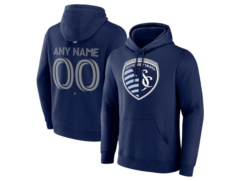 Men's Sporting Kansas City Custom Team Authentic Pullover Hoodie - Navy