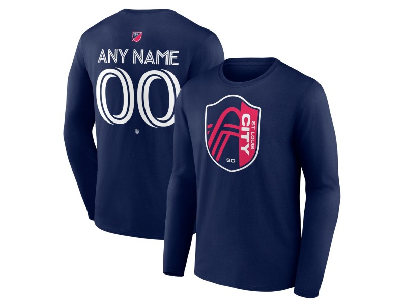 Men's St. Louis City SC Custom Team Authentic Long Sleeve T-Shirt - Navy