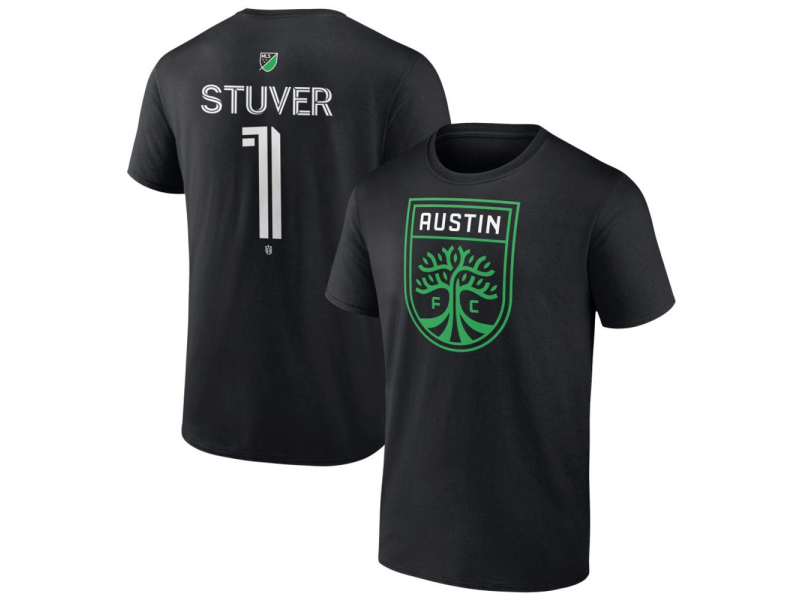 Men's Austin FC #1 Brad Stuver Team Authentic T-Shirt - Black