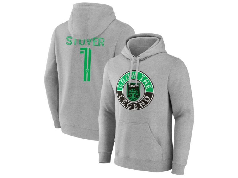 Men's Austin FC The Game Is Everything #1 Brad Stuver Pullover Hoodie - Gray