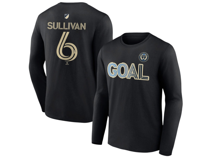 Men's Philadelphia Union Goal #6 Cavan Sullivan Long Sleeve T-Shirt - Black