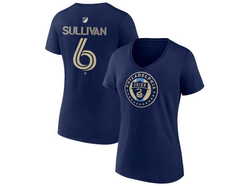 Women's Philadelphia Union #6 Cavan Sullivan Team Authentic V-Neck T-Shirt - Navy