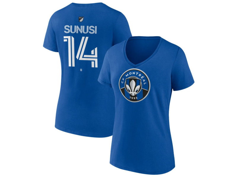Women's CF Montreal #14 Sunusi Ibrahim Team Authentic V-Neck T-Shirt - Royal