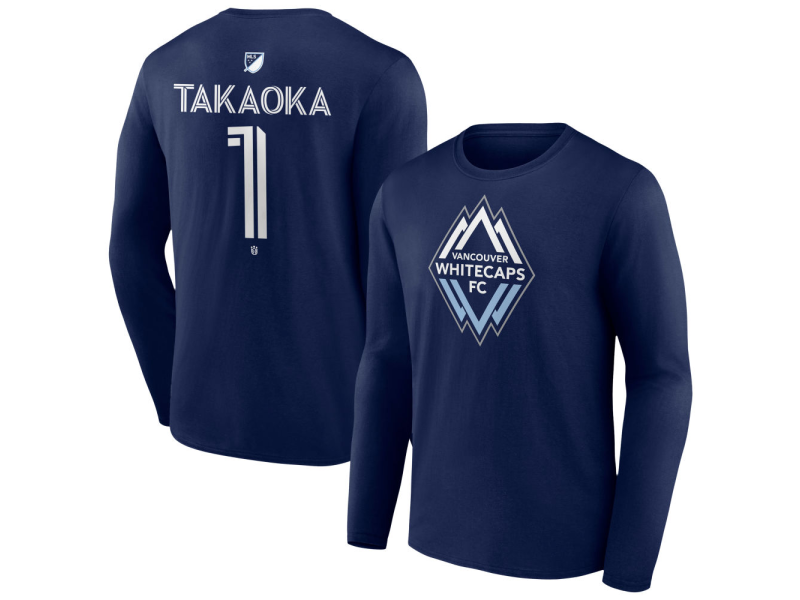 Youth Vancouver Whitecaps FC #1 Yohei Takaoka Team Authentic Long Sleeve T-Shirt - Navy